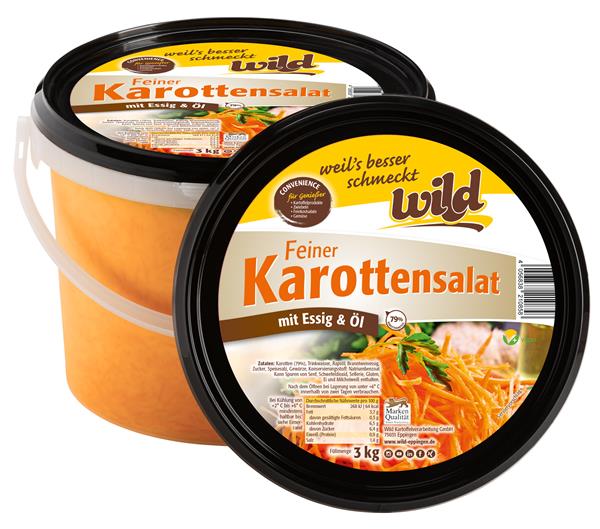 Feiner Karottensalat, mit Essig und Öl, 3 kg Eimer Feiner Karottensalat, mit Essig und Öl, 3 kg Eimer